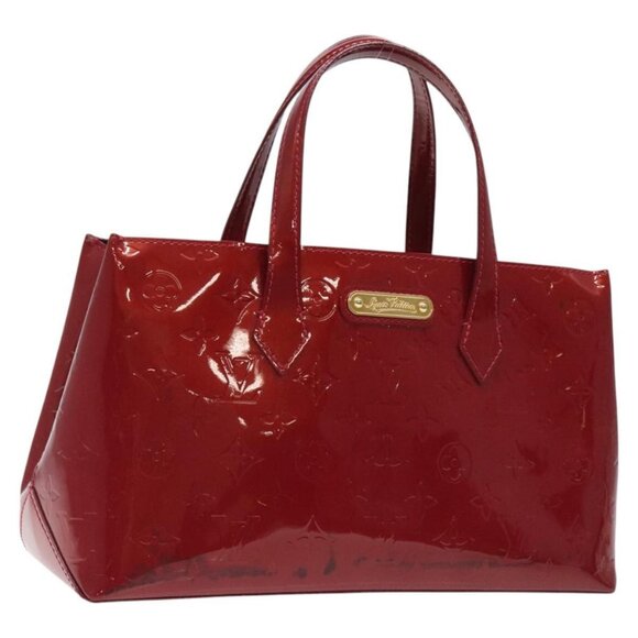 LOUIS VUITTON Monogram Vernis Wilshire PM Bag Pomme D'amour M93642 Auth fm4580